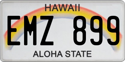 HI license plate EMZ899