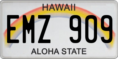 HI license plate EMZ909