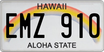 HI license plate EMZ910