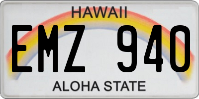 HI license plate EMZ940