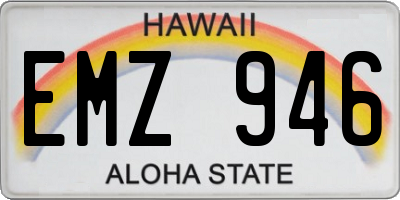 HI license plate EMZ946