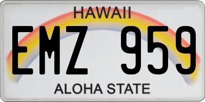 HI license plate EMZ959