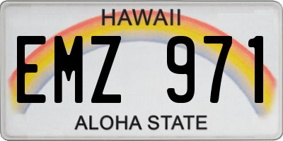 HI license plate EMZ971