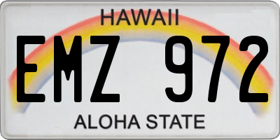 HI license plate EMZ972