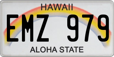 HI license plate EMZ979