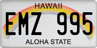 HI license plate EMZ995