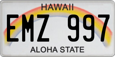 HI license plate EMZ997