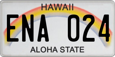 HI license plate ENA024