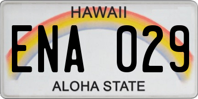 HI license plate ENA029