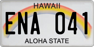 HI license plate ENA041