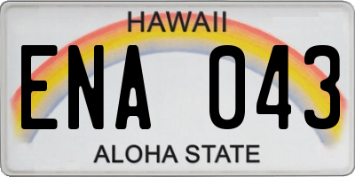 HI license plate ENA043
