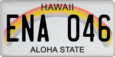 HI license plate ENA046