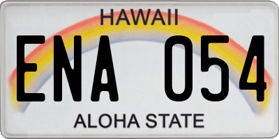 HI license plate ENA054