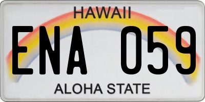 HI license plate ENA059