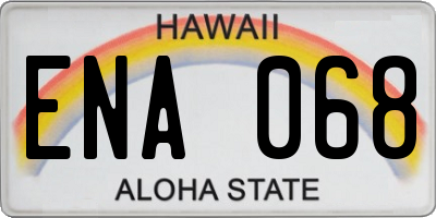 HI license plate ENA068