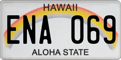 HI license plate ENA069