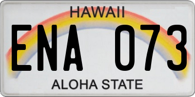 HI license plate ENA073