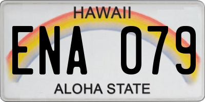 HI license plate ENA079