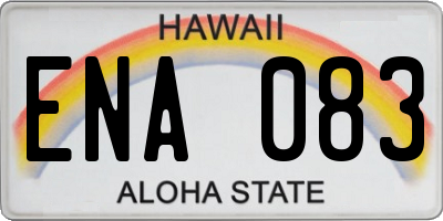 HI license plate ENA083