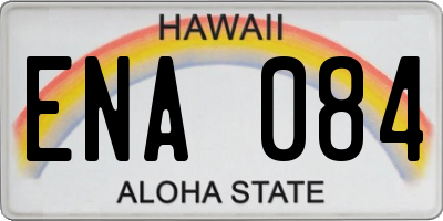 HI license plate ENA084