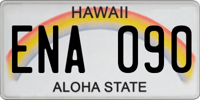 HI license plate ENA090