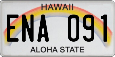 HI license plate ENA091