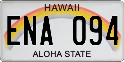 HI license plate ENA094