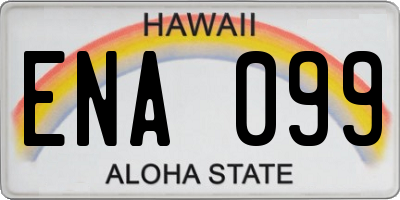 HI license plate ENA099