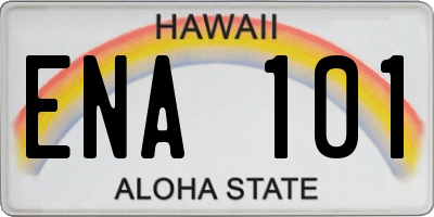 HI license plate ENA101