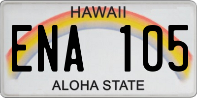 HI license plate ENA105
