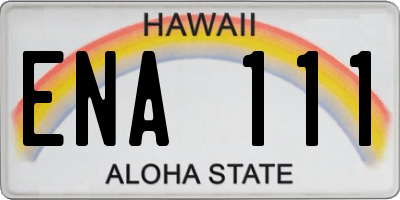 HI license plate ENA111