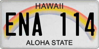 HI license plate ENA114