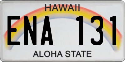 HI license plate ENA131