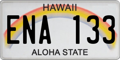 HI license plate ENA133