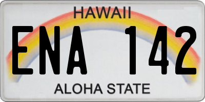 HI license plate ENA142
