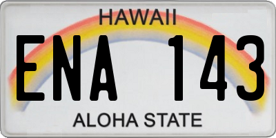 HI license plate ENA143