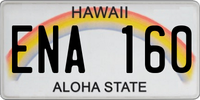 HI license plate ENA160