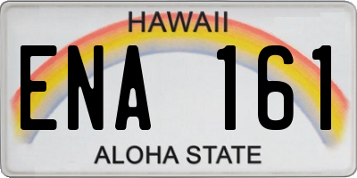 HI license plate ENA161