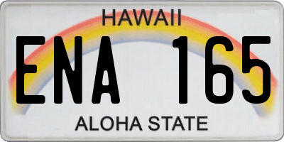 HI license plate ENA165