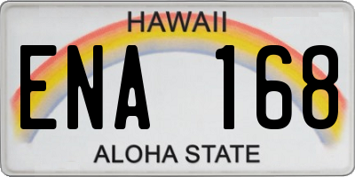 HI license plate ENA168