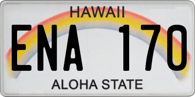 HI license plate ENA170