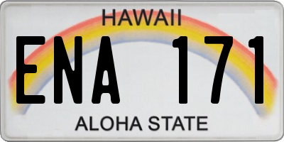 HI license plate ENA171