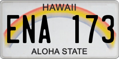HI license plate ENA173