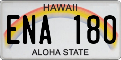 HI license plate ENA180
