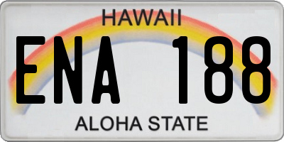 HI license plate ENA188
