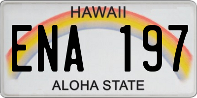 HI license plate ENA197