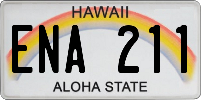 HI license plate ENA211