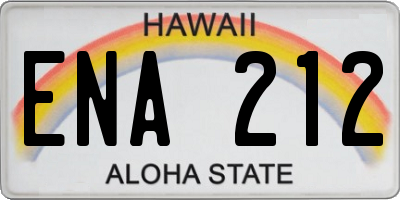 HI license plate ENA212