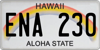 HI license plate ENA230