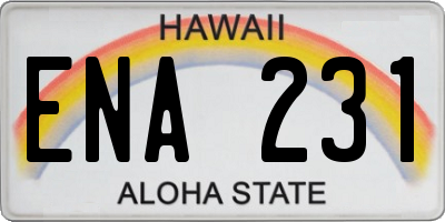 HI license plate ENA231